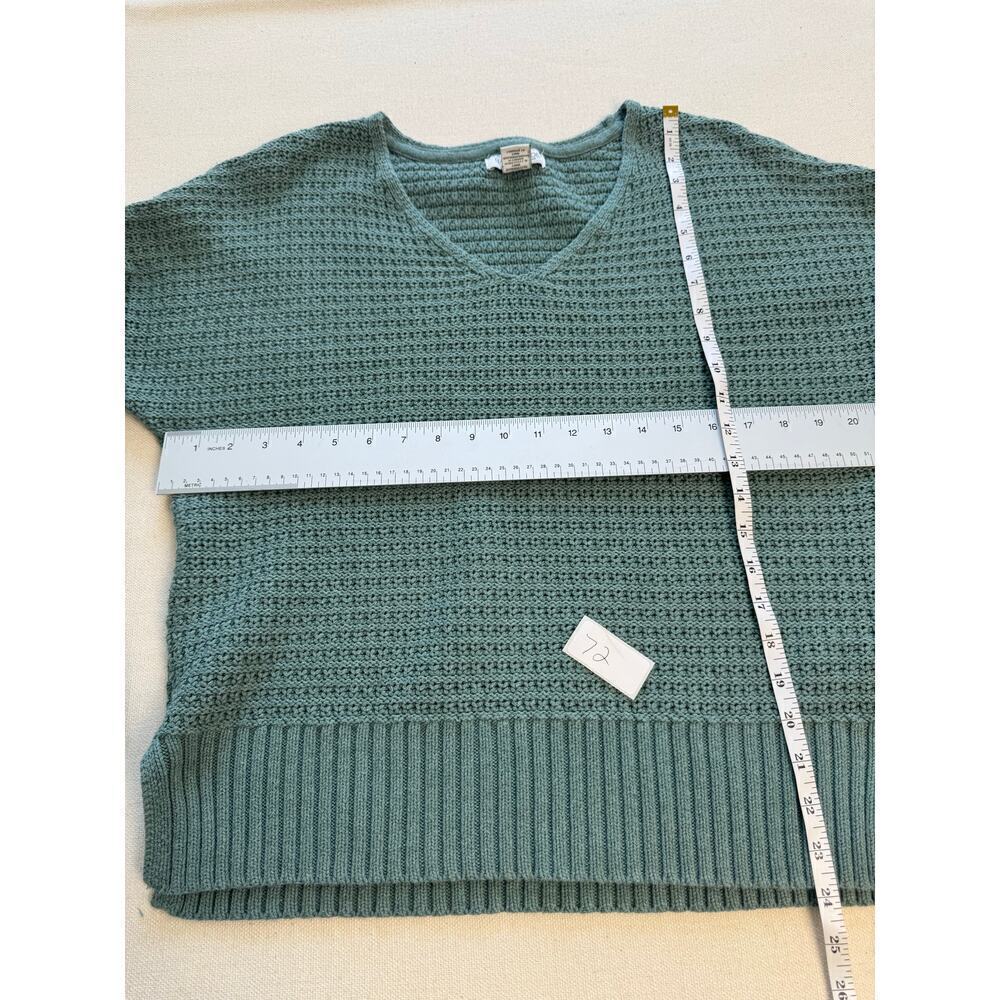Rachel Zoe Womens L Long Sleeve Knit Sweater Teal Aqua Color Cotton Blend - Picture 4 of 7